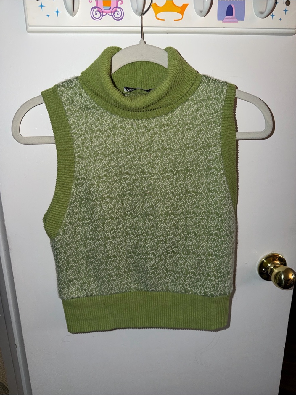 Zara Olive Green Sleeveless Turtleneck Sweater Vest